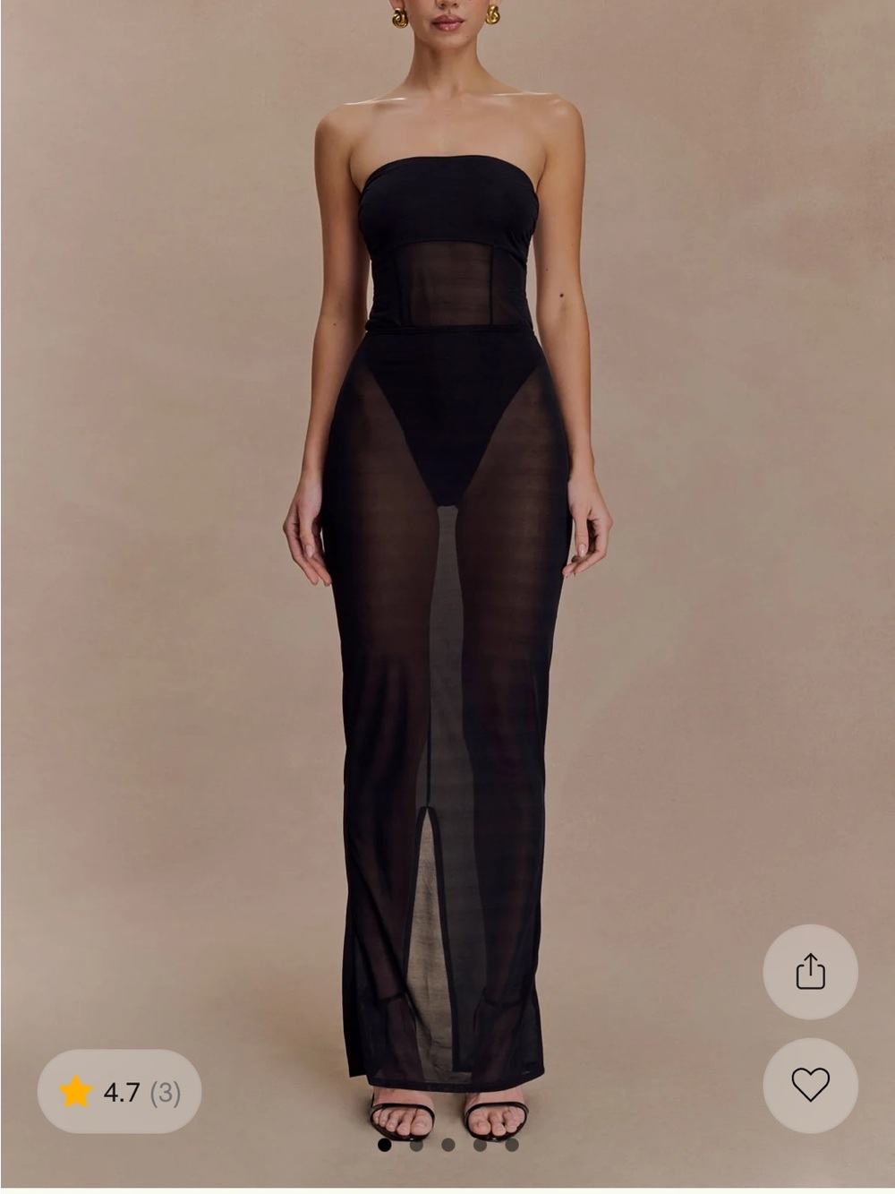 Strapless Black Sheer Maxi Skirt